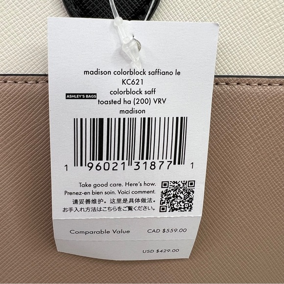 Kate Spade Madison Colorblock Medium Satchel Crossbody In Toasted Hazelnut - Picture 10 of 11